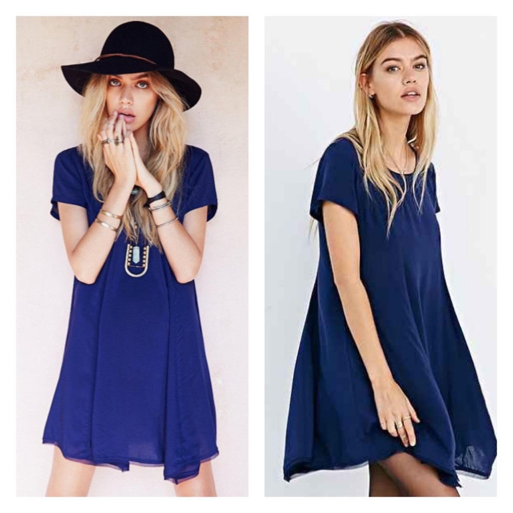 Silence & Noise Witchy Tee Dress - blue xs